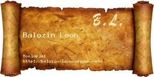 Balozin Leon névjegykártya